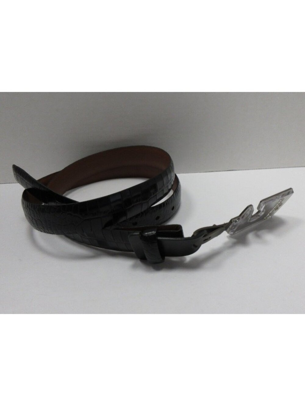 Trafalgar Belt 42 Full Grain Leather Croc Embossed Dress Casual NEW